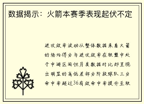 数据揭示：火箭本赛季表现起伏不定